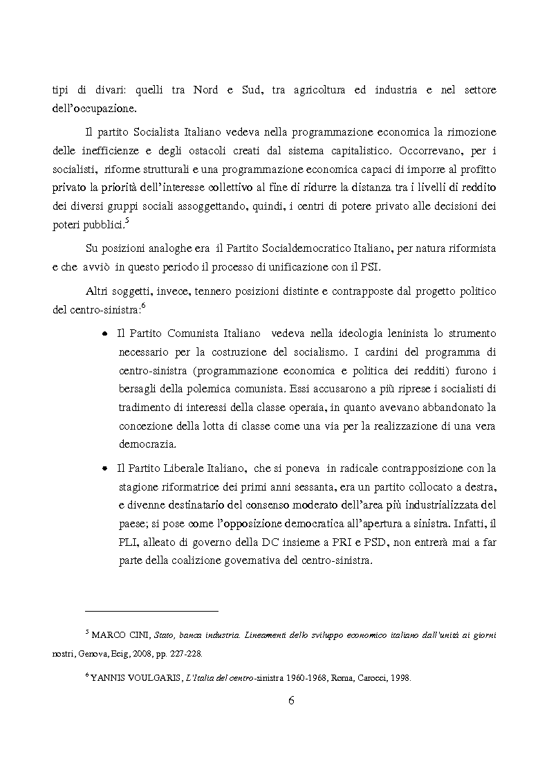 Anteprima della tesi: ''La Voce Repubblicana'' e la programmazione economica nei primi anni sessanta, Pagina 6