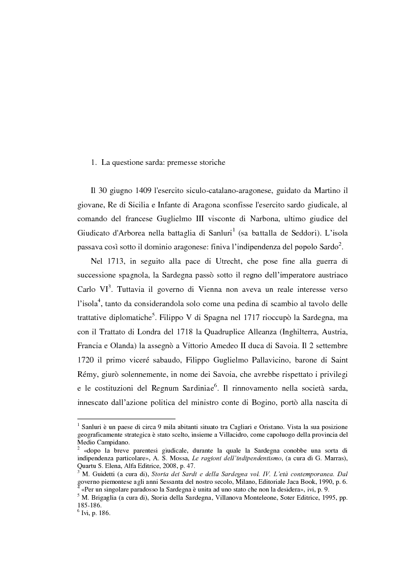 Anteprima della tesi: Sardigna no est Italia. Storia del movimento indipendentista sardo, Pagina 4