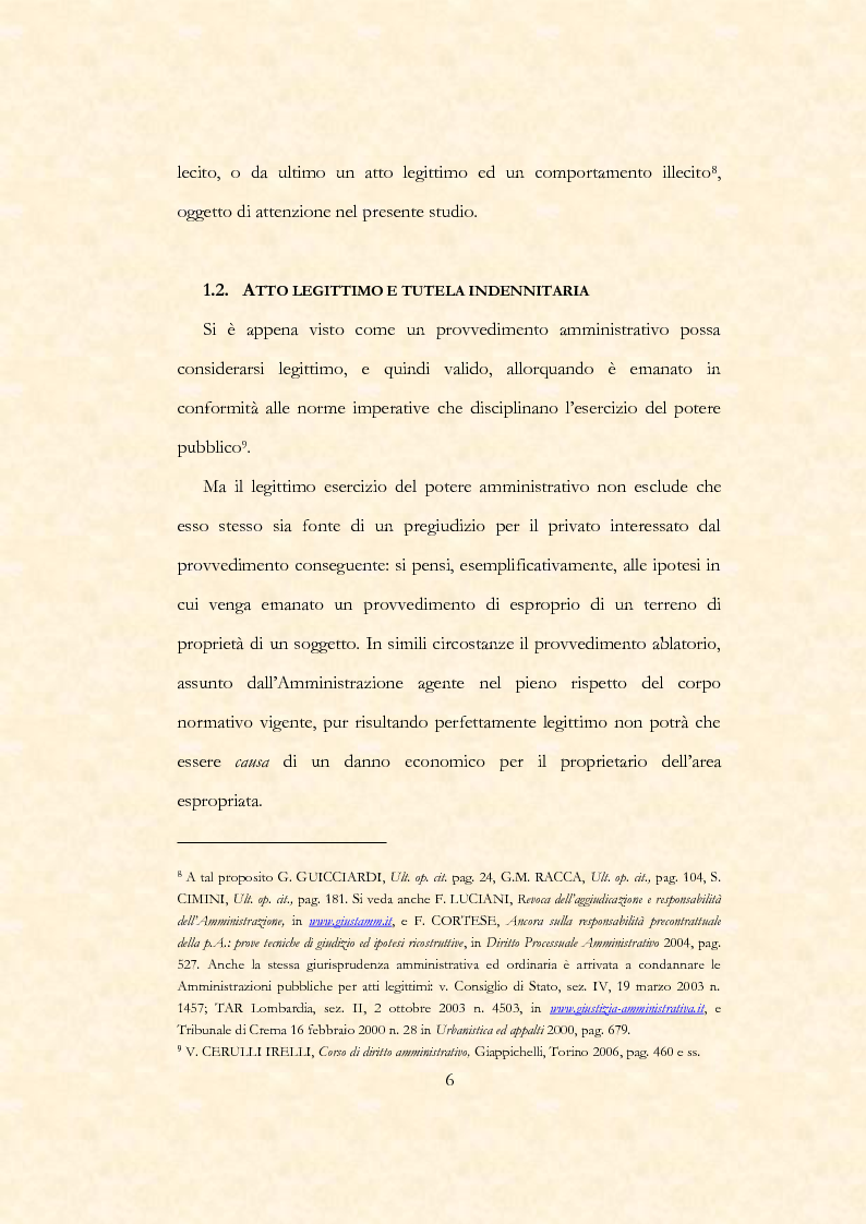 Anteprima della tesi: Legittimità del provvedimento e responsabilità dell'Amministrazione Pubblica, Pagina 5