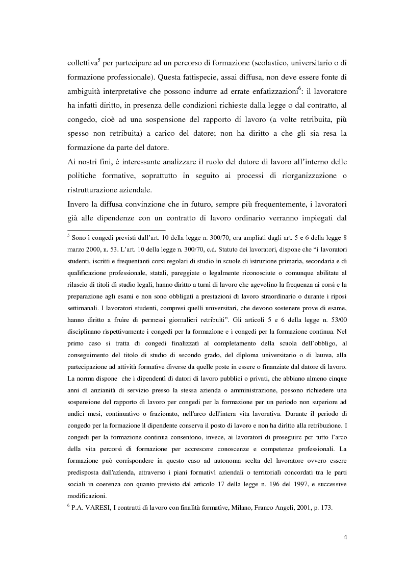 Anteprima della tesi: Formazione e interesse del lavoratore alla stabilità del rapporto nella prospettiva del giustificato motivo di licenziamento, Pagina 4