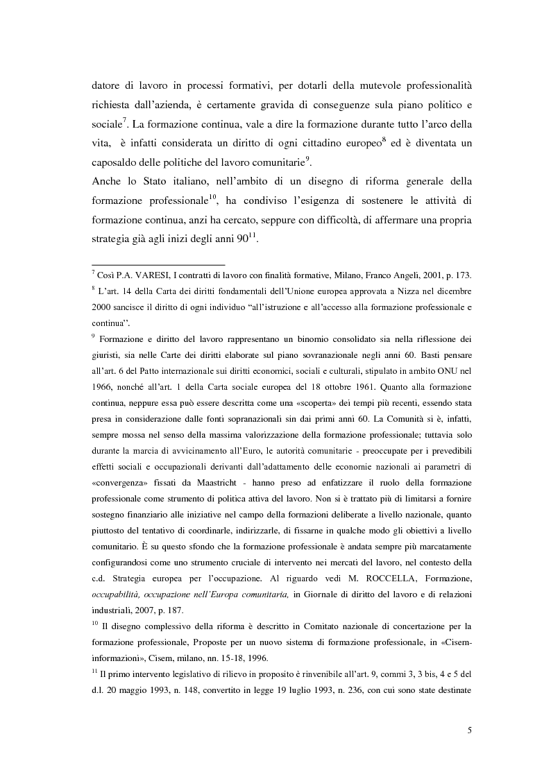 Anteprima della tesi: Formazione e interesse del lavoratore alla stabilità del rapporto nella prospettiva del giustificato motivo di licenziamento, Pagina 5