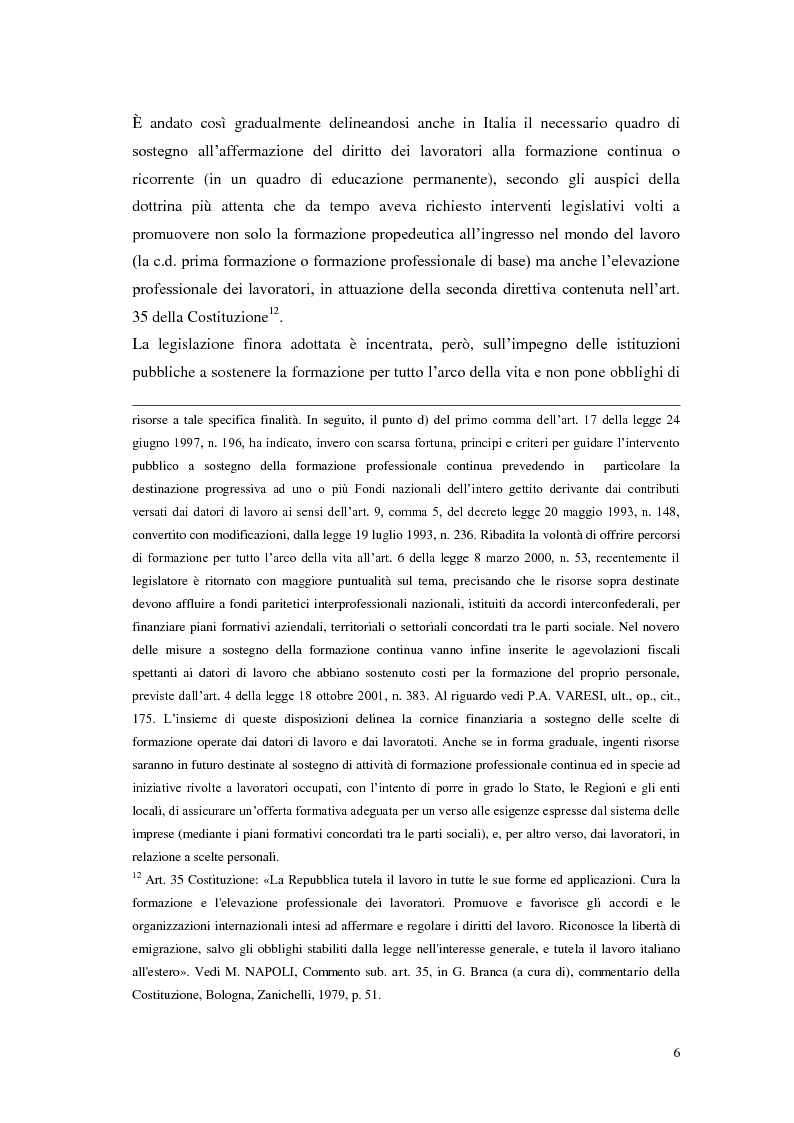 Anteprima della tesi: Formazione e interesse del lavoratore alla stabilità del rapporto nella prospettiva del giustificato motivo di licenziamento, Pagina 6