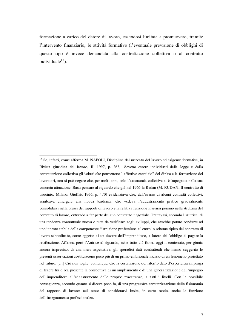 Anteprima della tesi: Formazione e interesse del lavoratore alla stabilità del rapporto nella prospettiva del giustificato motivo di licenziamento, Pagina 7