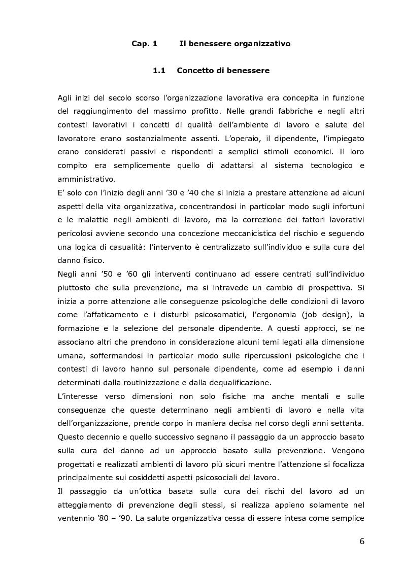 Anteprima della tesi: Analisi del benessere organizzativo percepito dagli operatori sanitari impegnati in un reparto differenziato per intensità di cure, Pagina 3