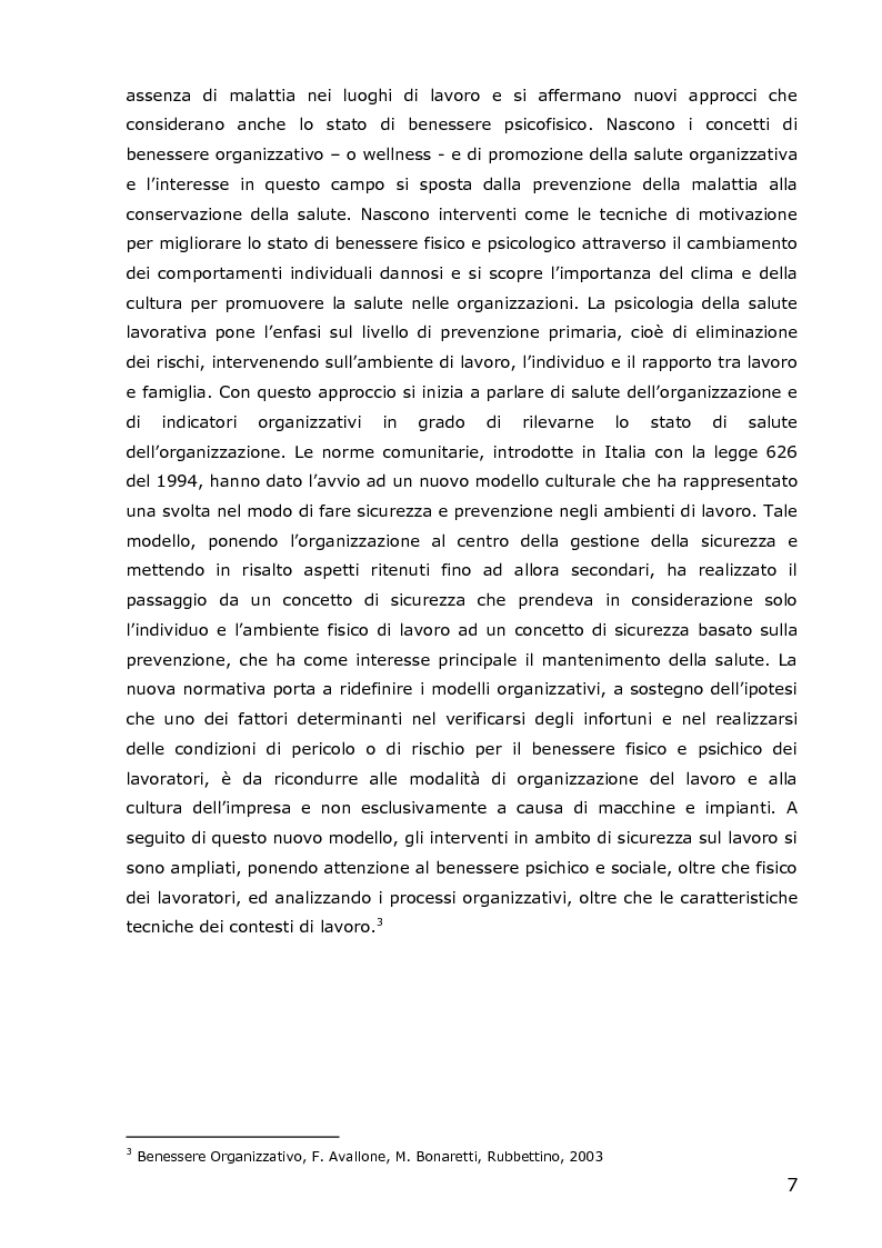 Anteprima della tesi: Analisi del benessere organizzativo percepito dagli operatori sanitari impegnati in un reparto differenziato per intensità di cure, Pagina 4