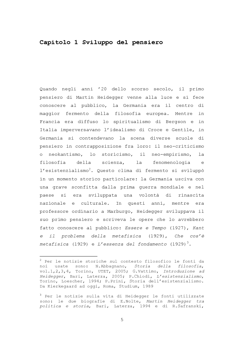 Anteprima della tesi: Libertà come fondamento nel primo pensiero di Martin Heidegger, Pagina 3