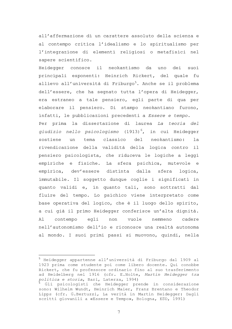 Anteprima della tesi: Libertà come fondamento nel primo pensiero di Martin Heidegger, Pagina 5