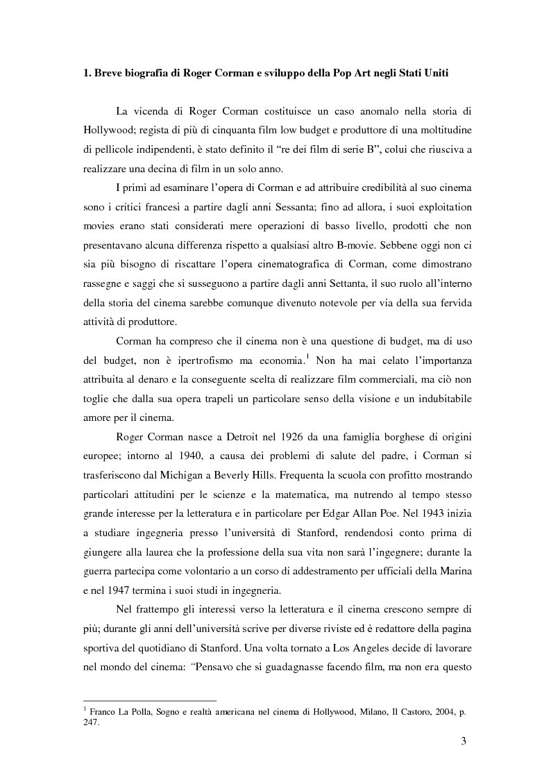 Anteprima della tesi: Roger Corman e la Pop Art: immaginario americano e origini dell'epoca postmoderna, Pagina 3