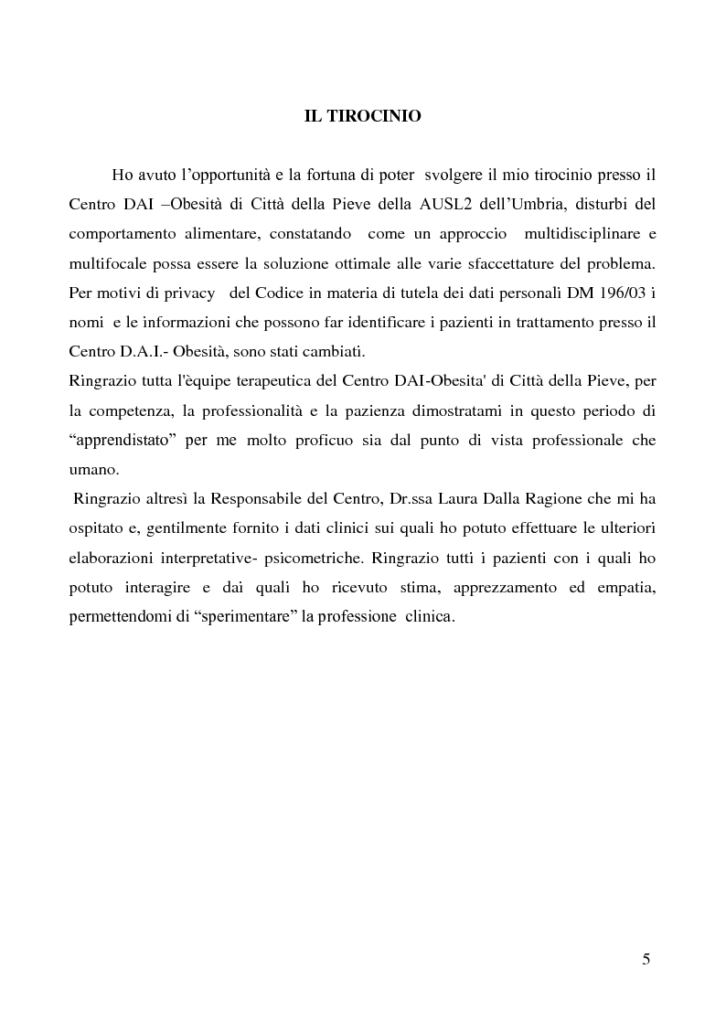 Anteprima della tesi: I nuovi disturbi del comportamento alimentare: B.E.D. - Ednos - Obesità. Diagnosi e cura, Pagina 3