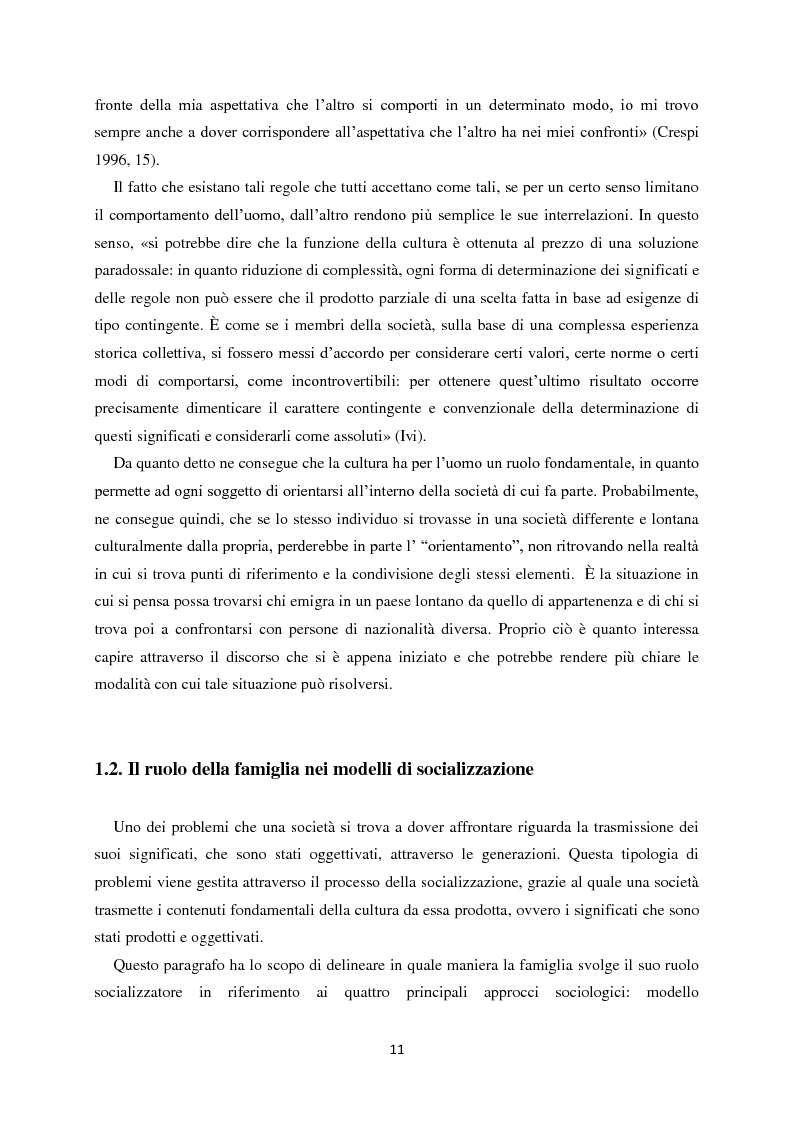 Estratto dalla tesi: La mediazione delle differenze culturali e la trasmissione del patrimonio generazionale nelle famiglie miste
