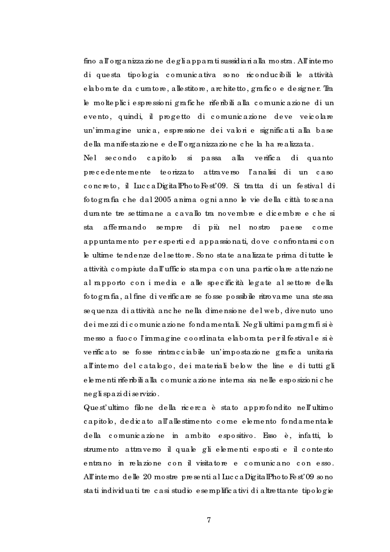 Anteprima della tesi: La comunicazione esterna ed interna di un evento culturale: il caso LuccaDigitalPhotoFest, Pagina 3