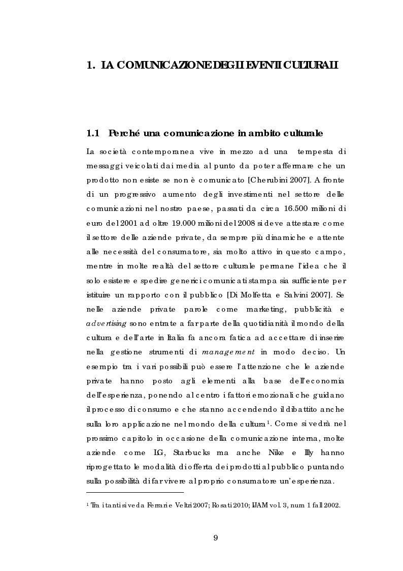 Anteprima della tesi: La comunicazione esterna ed interna di un evento culturale: il caso LuccaDigitalPhotoFest, Pagina 5