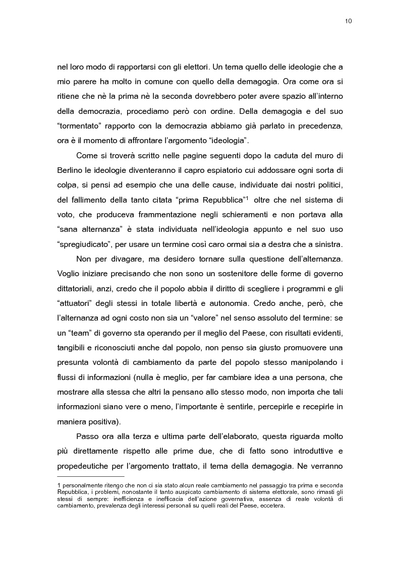 Anteprima della tesi: Demagocrazia: il potere della comunicazione politica, Pagina 6