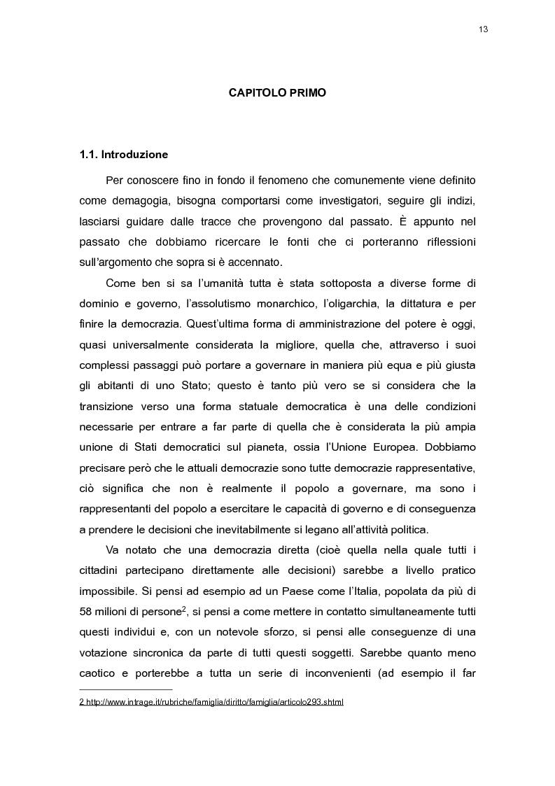 Anteprima della tesi: Demagocrazia: il potere della comunicazione politica, Pagina 9