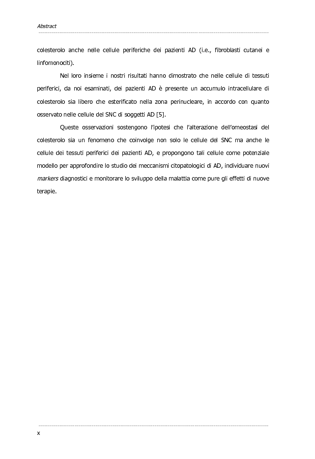 Anteprima della tesi: Dati preliminari sulle alterazioni del colesterolo intracellulare nella malattia Alzheimer mediante metodi di imaging, Pagina 2