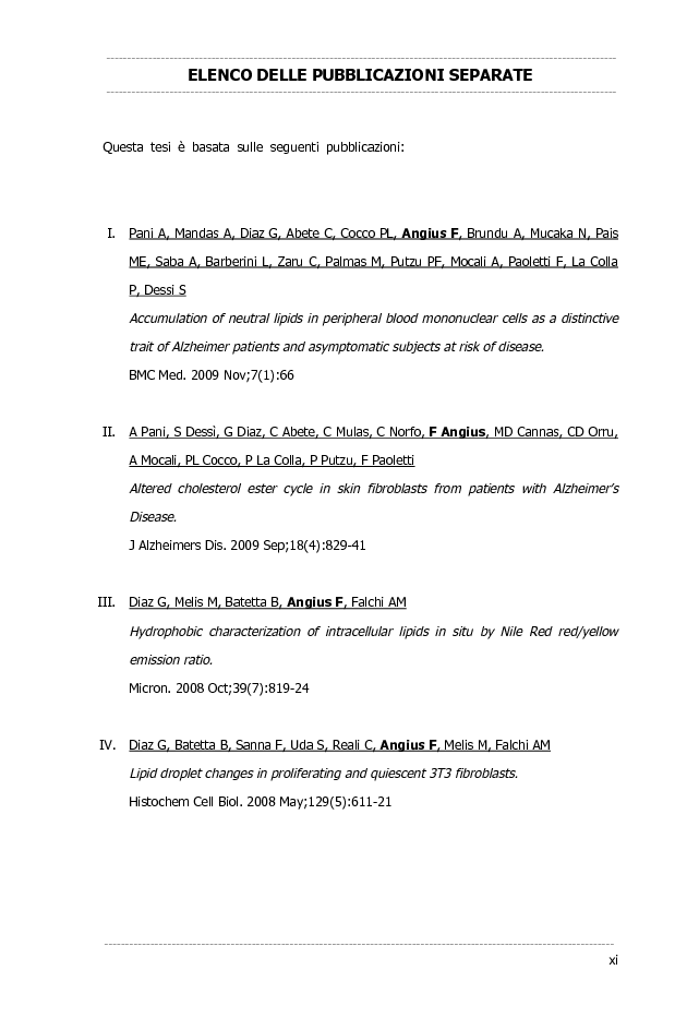 Anteprima della tesi: Dati preliminari sulle alterazioni del colesterolo intracellulare nella malattia Alzheimer mediante metodi di imaging, Pagina 3