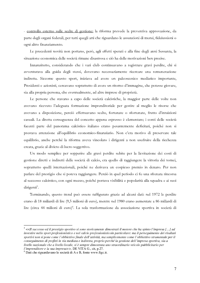 Anteprima della tesi: Il bilancio di esercizio delle società calcistiche quotate in borsa, Pagina 7
