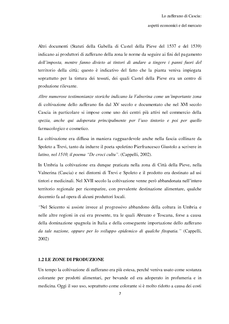 Anteprima della tesi: Lo zafferano di Cascia: aspetti economici e del mercato, Pagina 3
