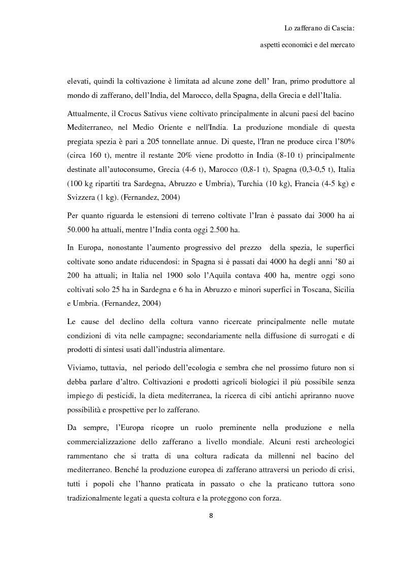 Anteprima della tesi: Lo zafferano di Cascia: aspetti economici e del mercato, Pagina 4