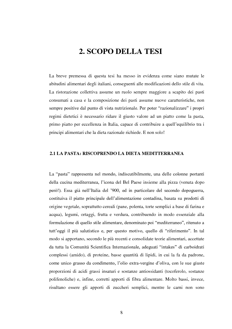 Anteprima della tesi: La ''pasta'': certezza nutrizionale della cultura italiana, Pagina 8