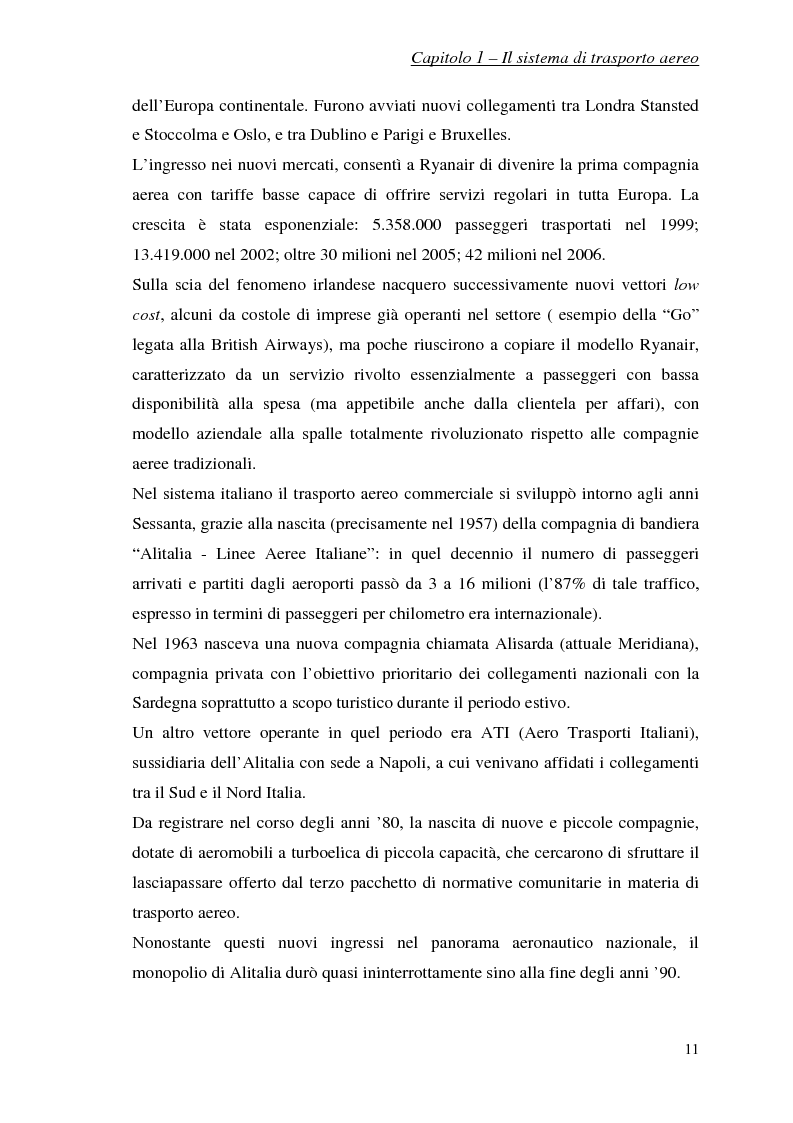 Anteprima della tesi: Studio sul traffico passeggeri negli aeroporti di Lamezia Terme e Reggio di Calabria, Pagina 7