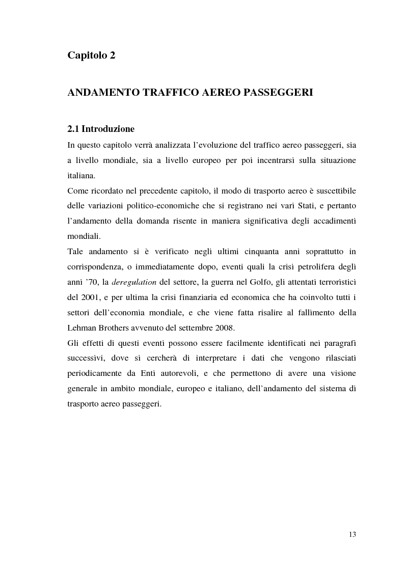 Anteprima della tesi: Studio sul traffico passeggeri negli aeroporti di Lamezia Terme e Reggio di Calabria, Pagina 9