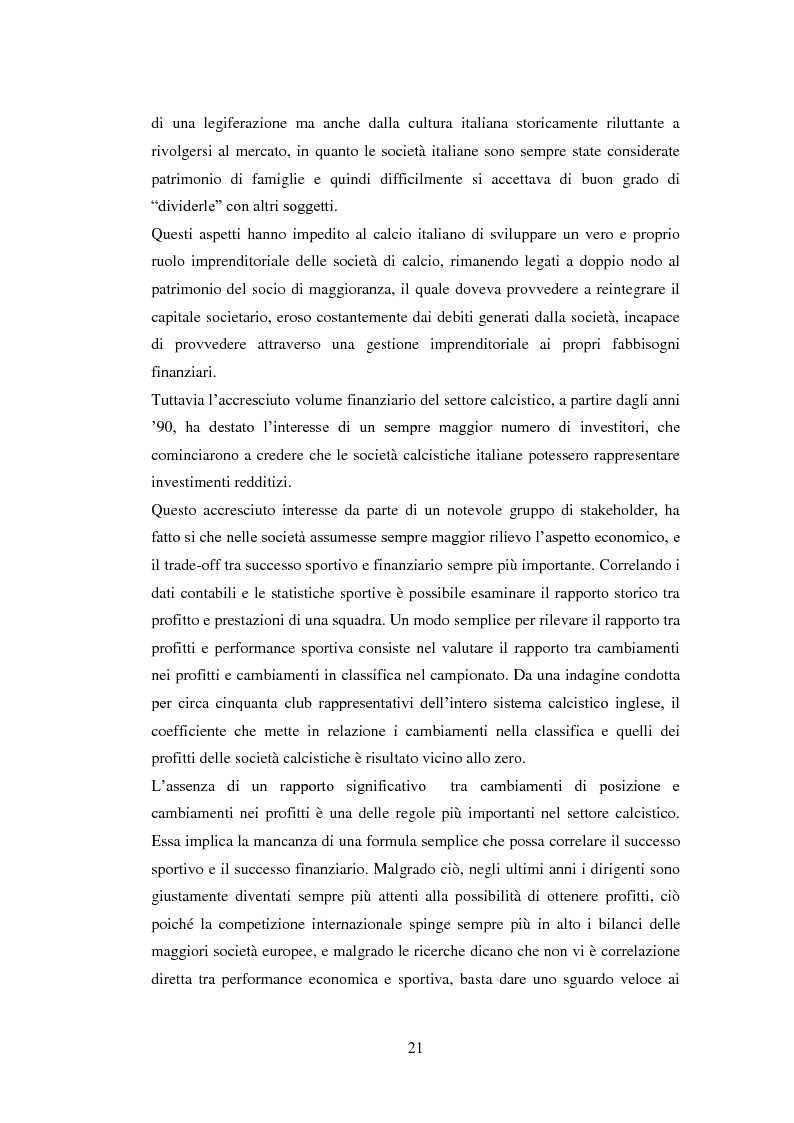 Anteprima della tesi: Le strategie di diversificazione delle società calcistiche, Pagina 12