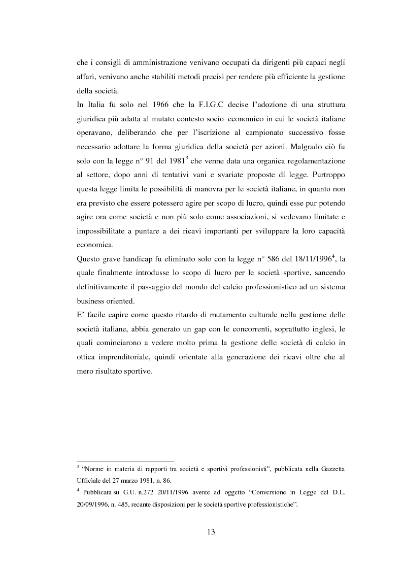 Anteprima della tesi: Le strategie di diversificazione delle società calcistiche, Pagina 4