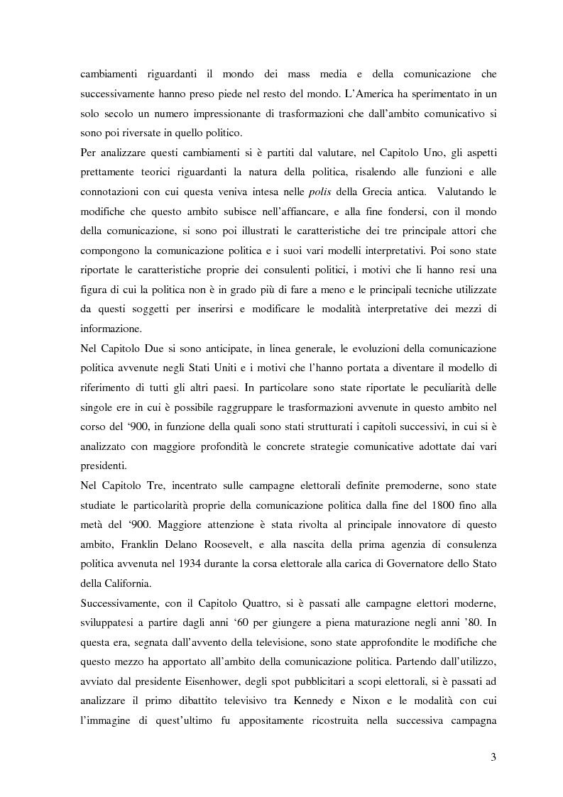 Anteprima della tesi: La comunicazione politica negli USA, il ruolo degli Spin Doctors, Pagina 2
