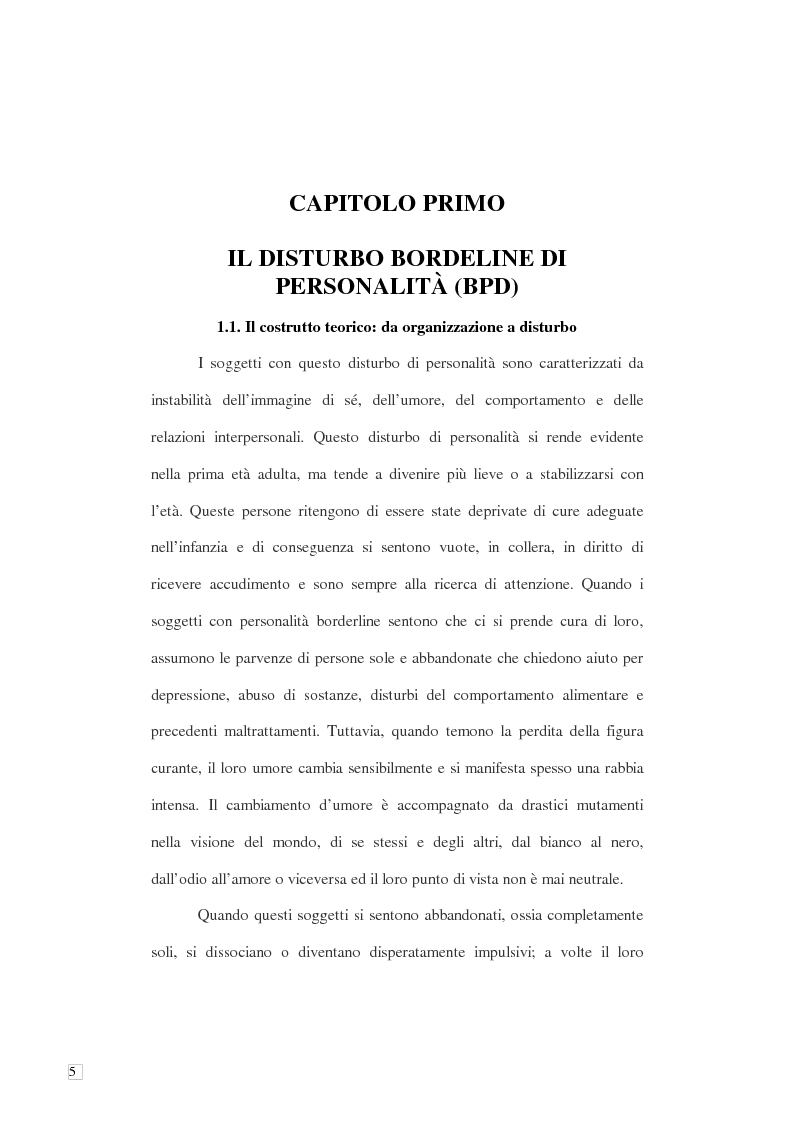 Anteprima della tesi: Disturbo borderline di personalità tra abuso e suicidio, Pagina 3