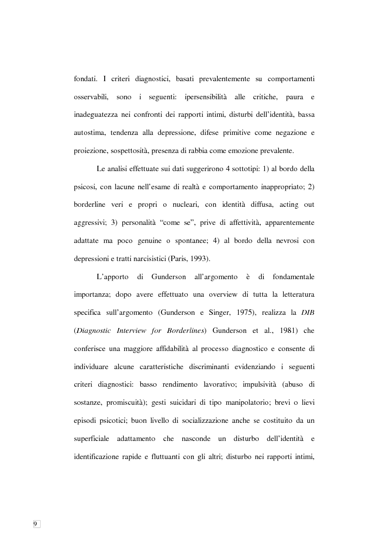 Anteprima della tesi: Disturbo borderline di personalità tra abuso e suicidio, Pagina 7