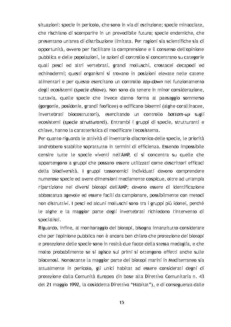 Anteprima della tesi: Il monitoraggio dell'Area Marina Protetta ''Isola di Bergeggi'': Point Intercept Transect e Quadrati visuali a confronto, Pagina 11
