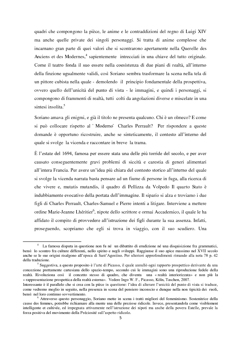 Anteprima della tesi: Per una traduzione de L'Olmèque ou les fautes d'orthographe, pièce in III atti e 12 quadri di Marc Soriano, Pagina 4
