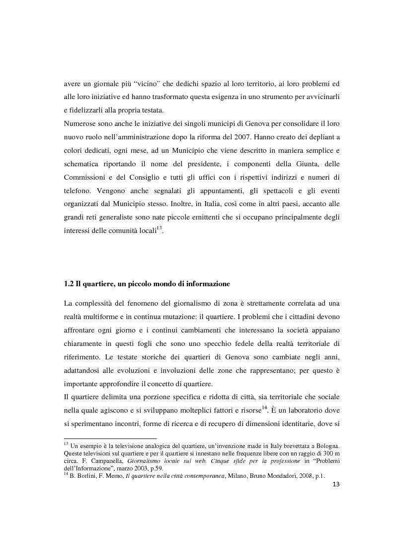 Anteprima della tesi: I giornali di quartiere a Genova. Una proposta di cittadinanza attiva, Pagina 10