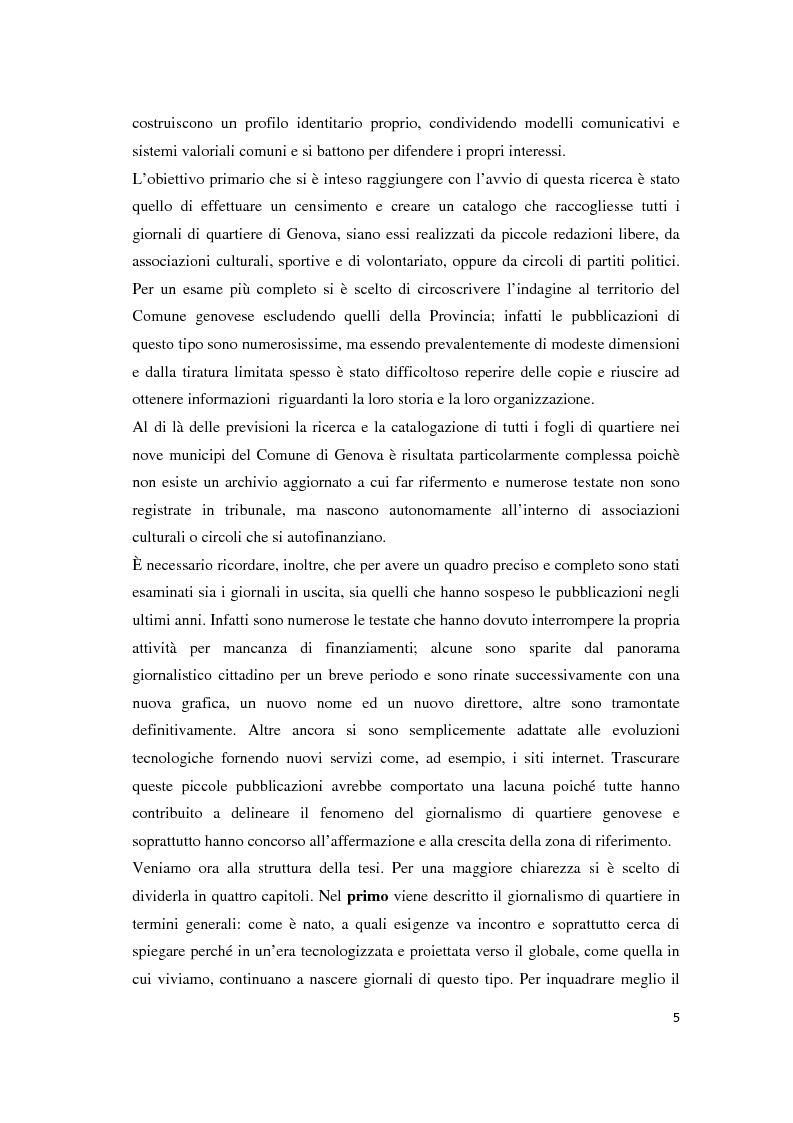 Anteprima della tesi: I giornali di quartiere a Genova. Una proposta di cittadinanza attiva, Pagina 2