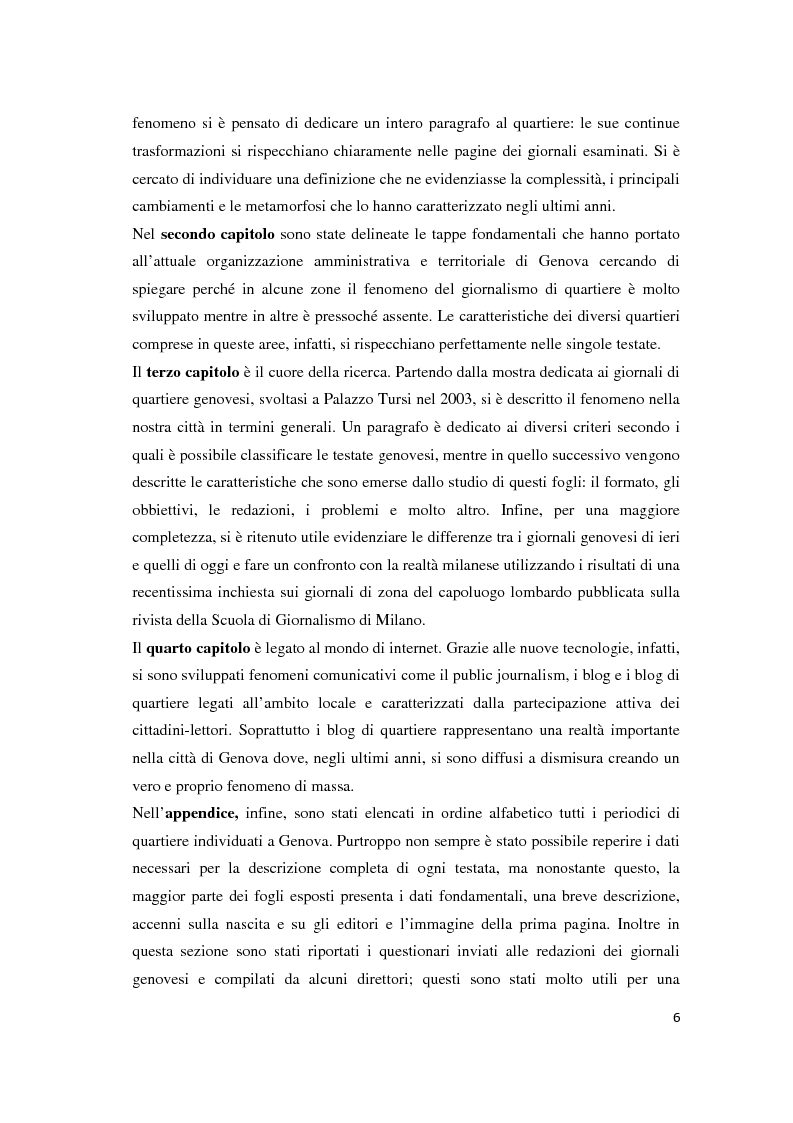 Anteprima della tesi: I giornali di quartiere a Genova. Una proposta di cittadinanza attiva, Pagina 3
