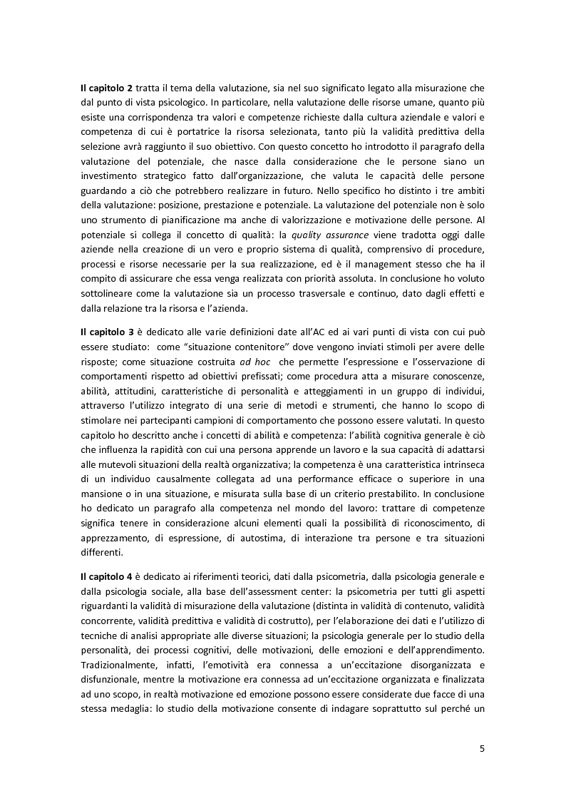 Anteprima della tesi: L'Assessment Center nei processi di selezione e di valutazione, Pagina 2