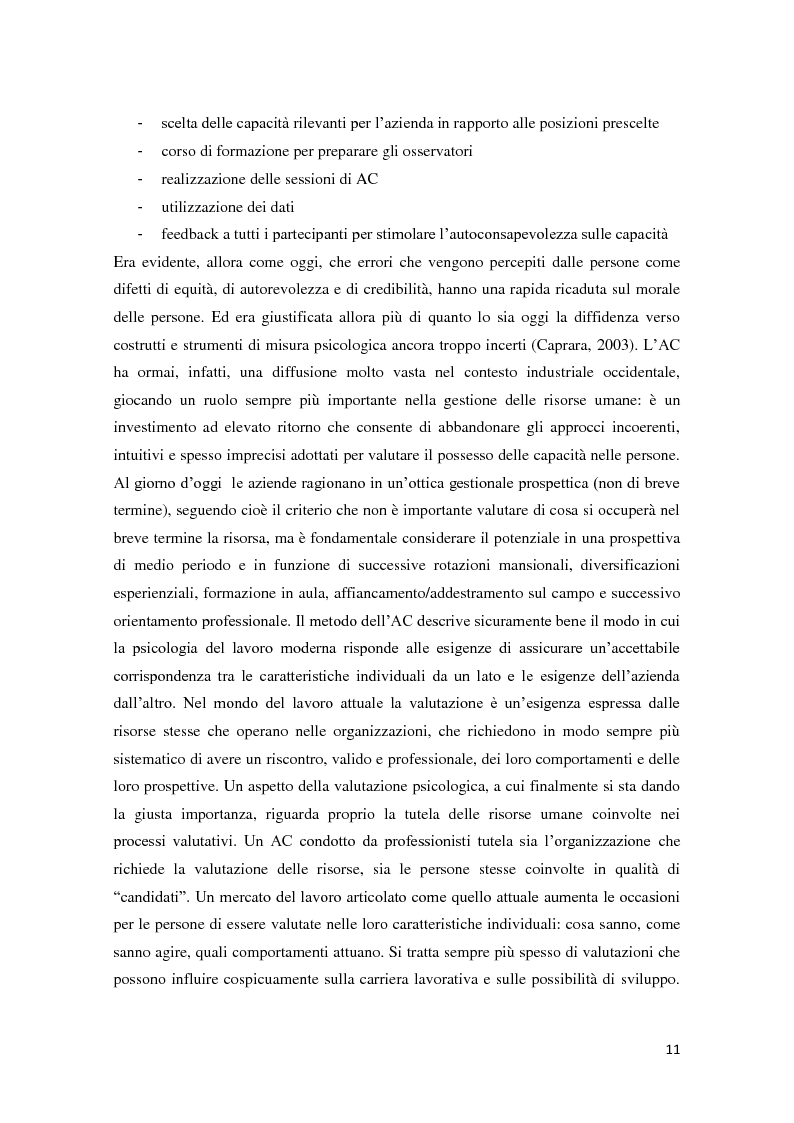 Anteprima della tesi: L'Assessment Center nei processi di selezione e di valutazione, Pagina 8