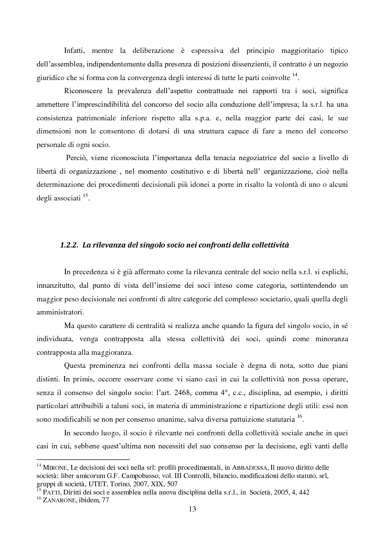Anteprima della tesi: Le decisioni extra assembleari nella società a responsabilità limitata, Pagina 11