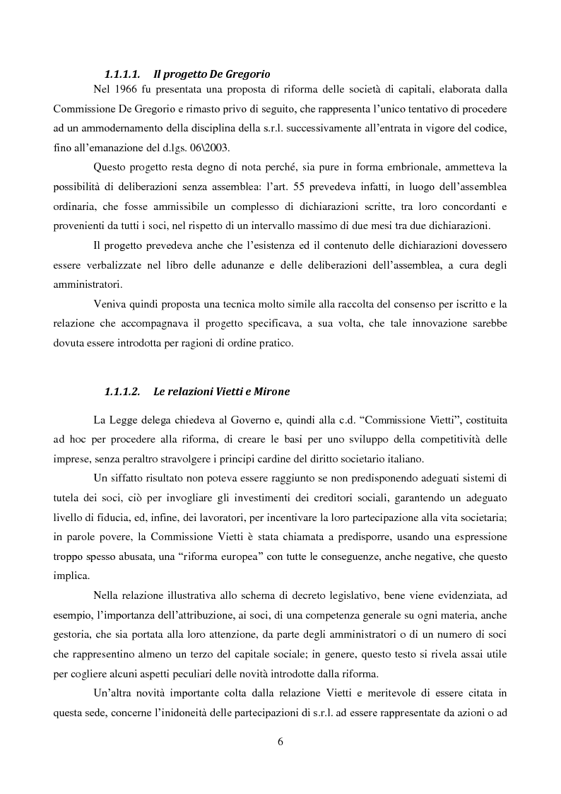 Anteprima della tesi: Le decisioni extra assembleari nella società a responsabilità limitata, Pagina 4