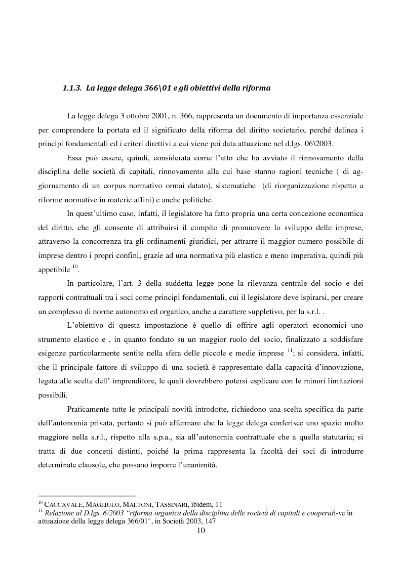 Anteprima della tesi: Le decisioni extra assembleari nella società a responsabilità limitata, Pagina 8
