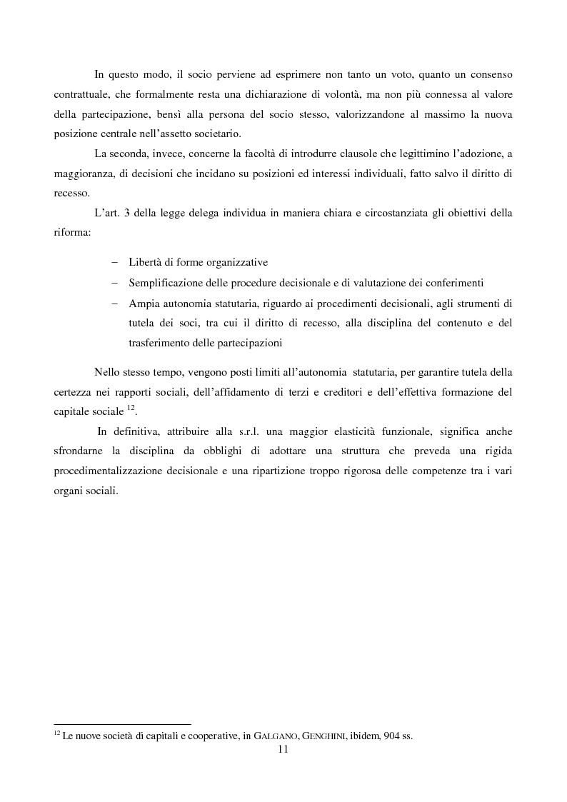 Anteprima della tesi: Le decisioni extra assembleari nella società a responsabilità limitata, Pagina 9