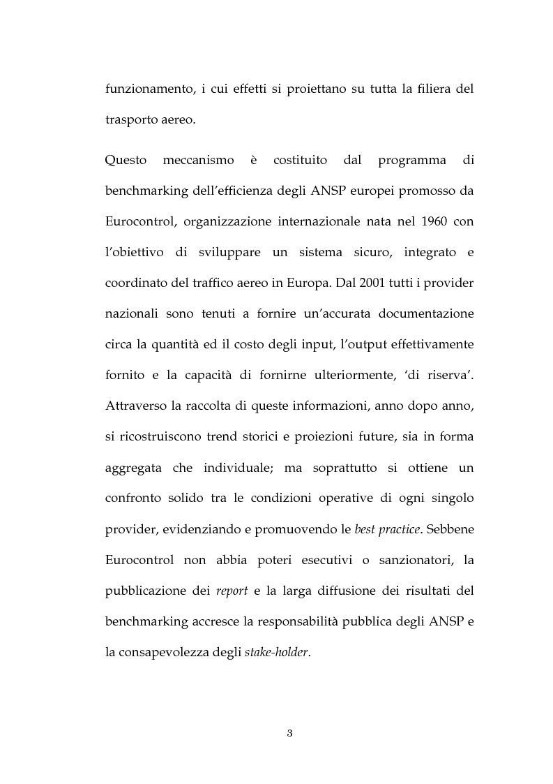 Anteprima della tesi: Il benchmarking degli Air National Service Provider in Europa, Pagina 3