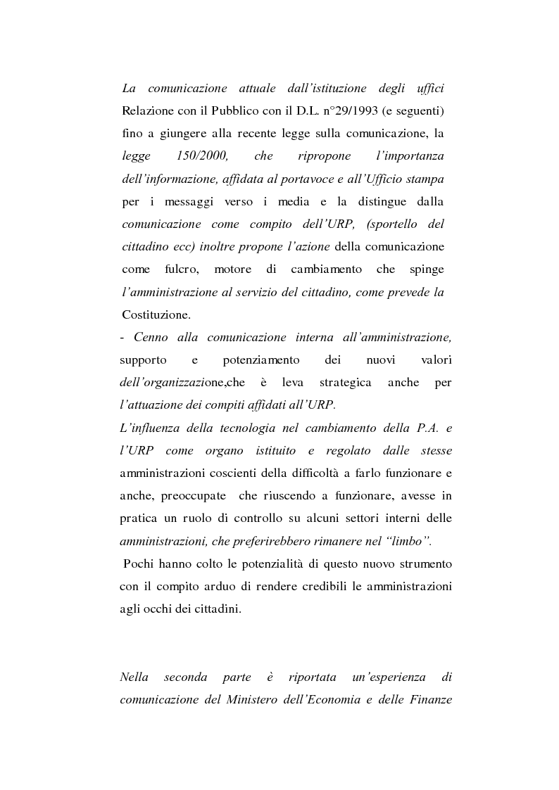 Anteprima della tesi: Comunicazione Pubblica: esperienze di organizzazione e formazione, Pagina 2