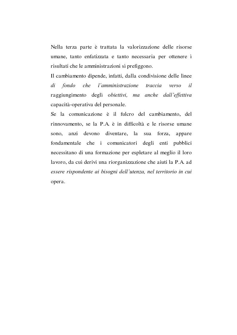 Anteprima della tesi: Comunicazione Pubblica: esperienze di organizzazione e formazione, Pagina 4