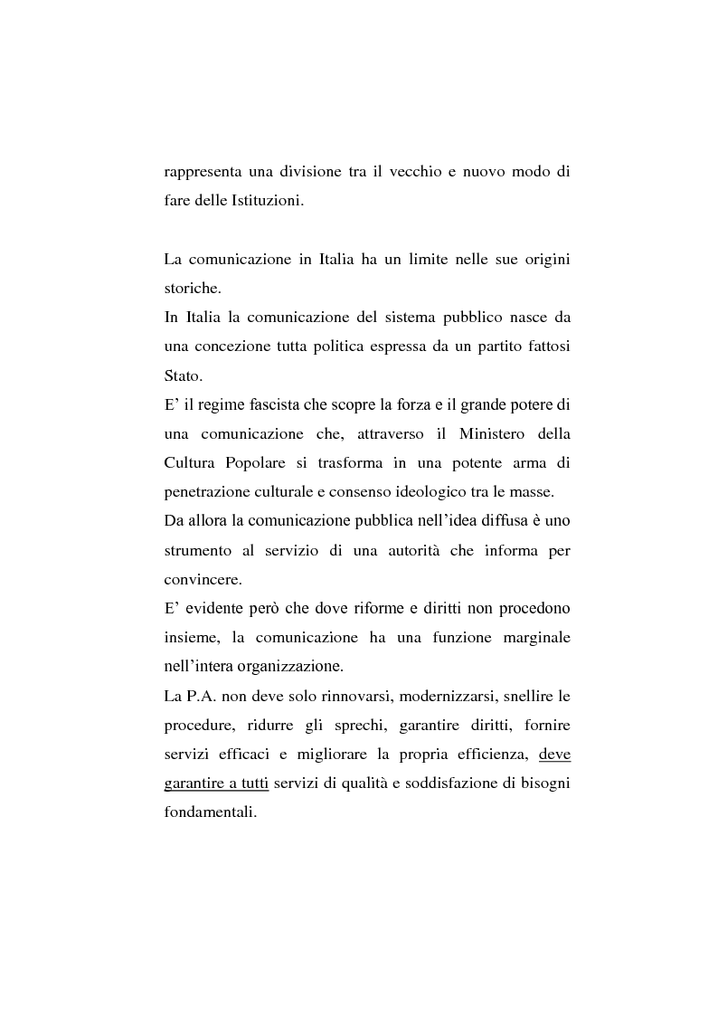 Anteprima della tesi: Comunicazione Pubblica: esperienze di organizzazione e formazione, Pagina 6