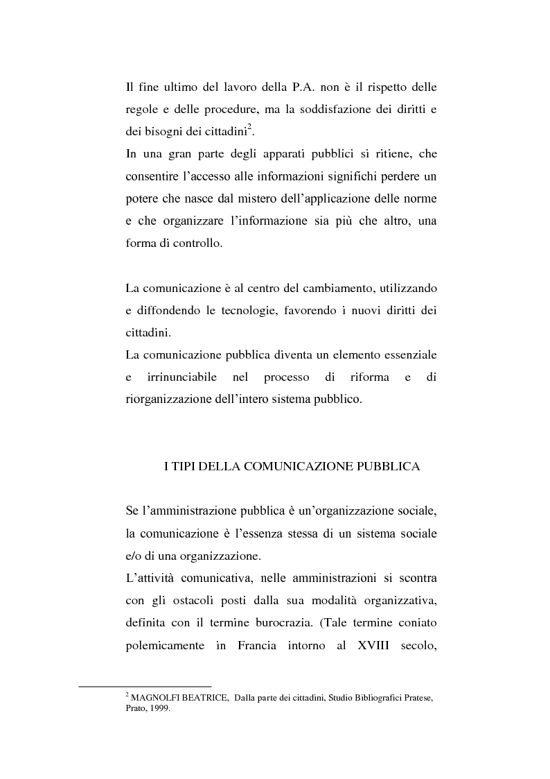 Anteprima della tesi: Comunicazione Pubblica: esperienze di organizzazione e formazione, Pagina 8