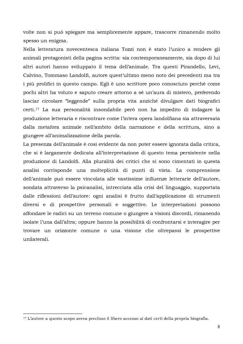 Anteprima della tesi: Il tema dell'animale nella letteratura di Tommaso Landolfi: ''La pietra lunare'' e ''Le due zittelle'', Pagina 6