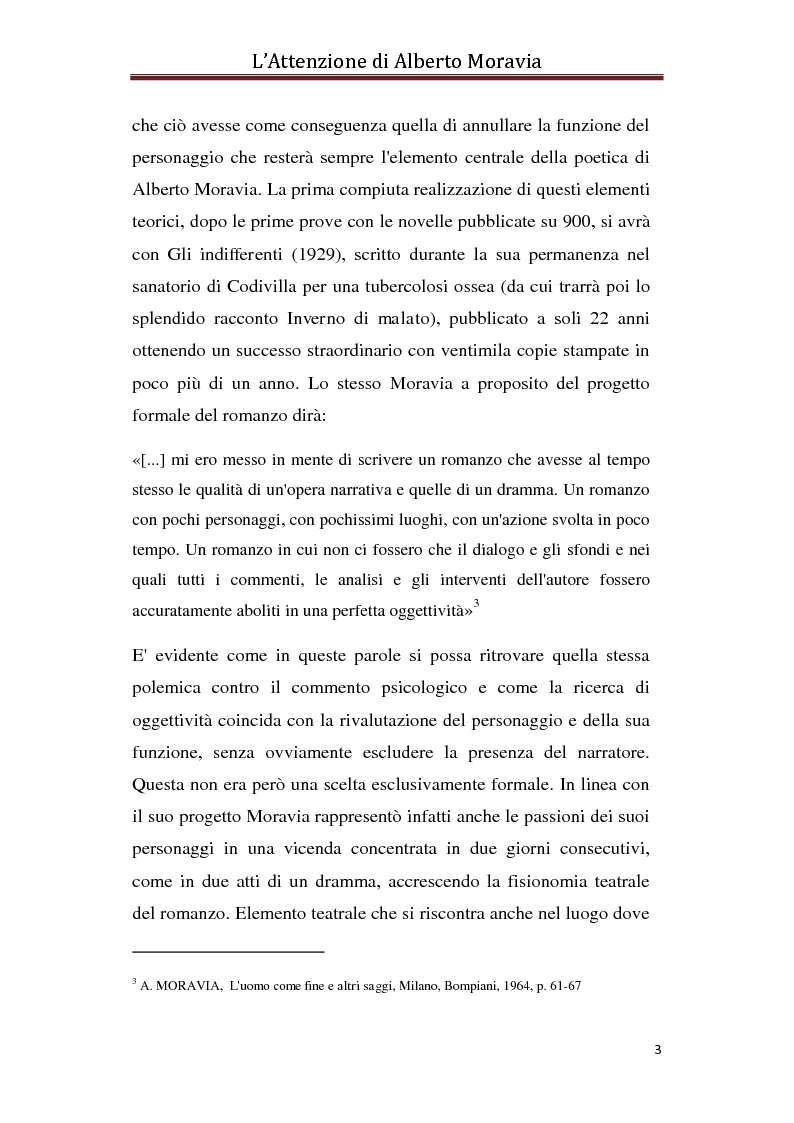 Anteprima della tesi: L'Attenzione di Alberto Moravia, Pagina 3