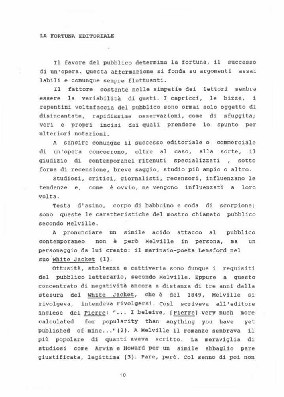 Anteprima della tesi: La fortuna editoriale e la fortuna critica del Pierre di Herman Melville, Pagina 10